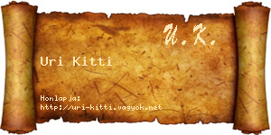 Uri Kitti névjegykártya