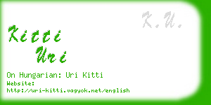 kitti uri business card